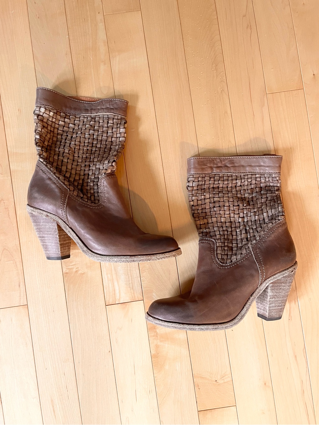Australia Luxe Collective Wynn Braided Leather Cowboy Boots - Size Eu 40